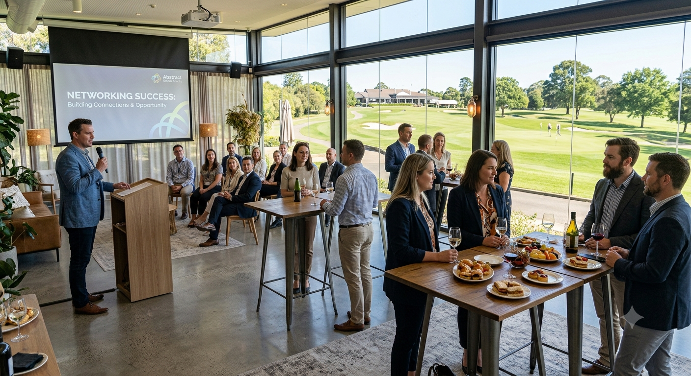 Club members networking at an event
